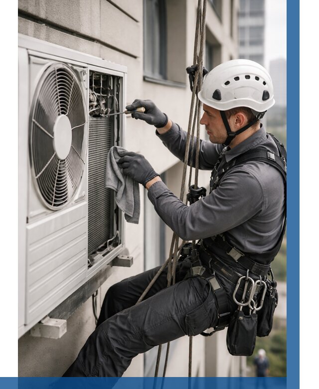 Обслуживание внешнего блока кондиционера в Биробиджане от 2737 р.ВЫСОТНИК-Брб