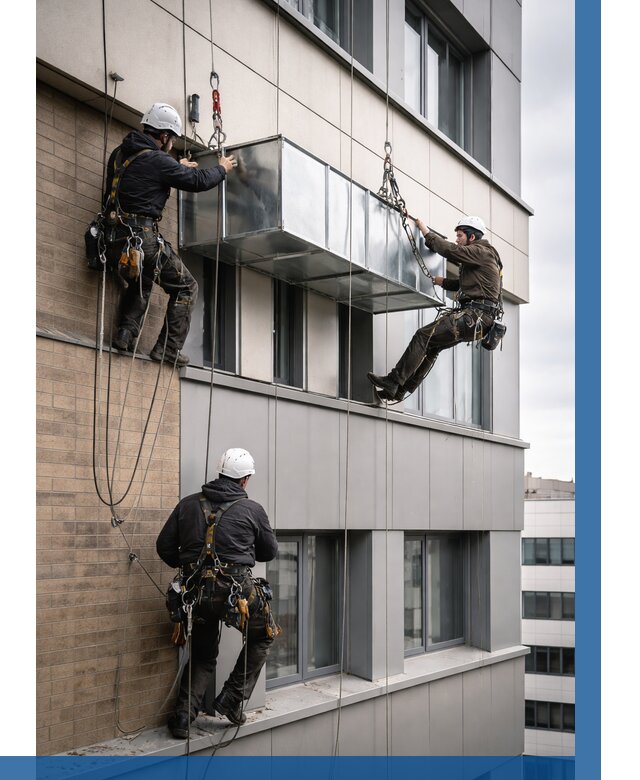 Монтаж воздуховодов на фасаде в Биробиджане от 1521 р. | ВЫСОТНИК-Брб