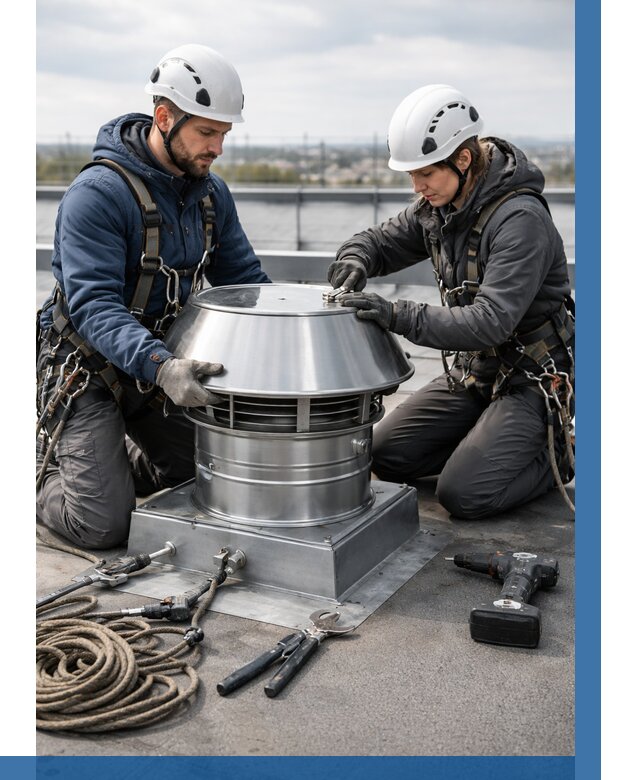 Установка дефлекторов на кровле в Биробиджане от 4562 р. | ВЫСОТНИК-Брб