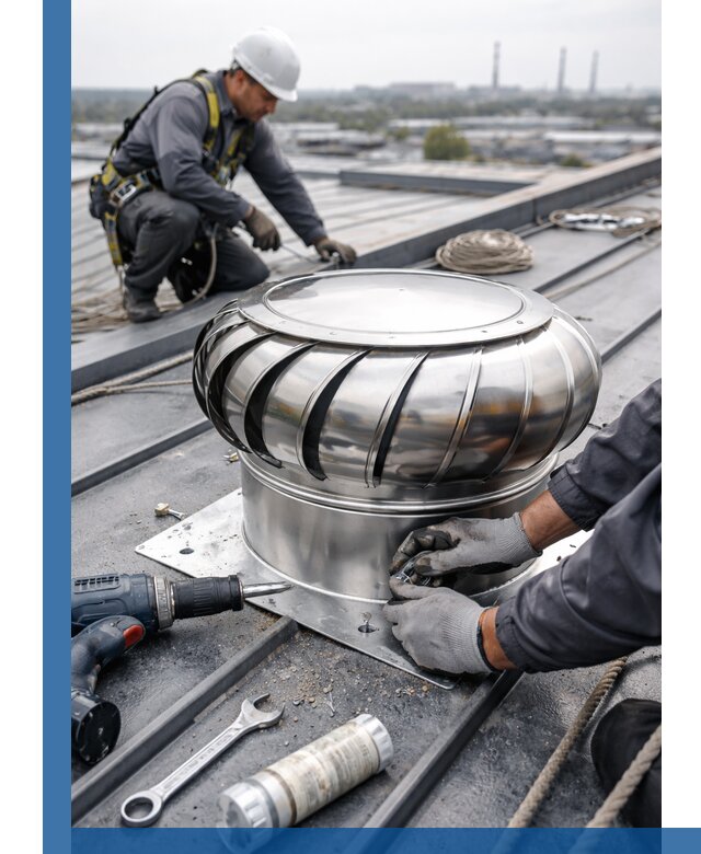 Установка дефлекторов на кровле в Биробиджане профессионально