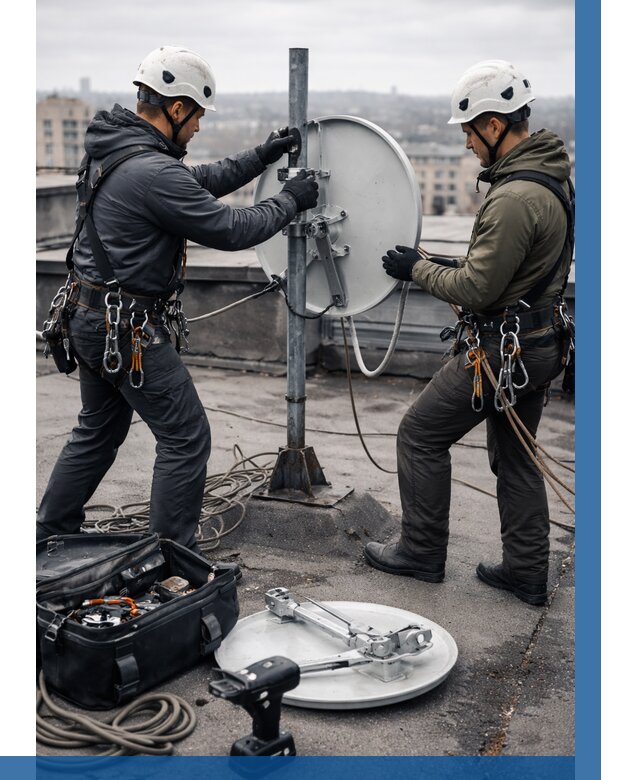 Демонтаж антенн на крыше в Биробиджане от 4562 р. | ВЫСОТНИК-Брб