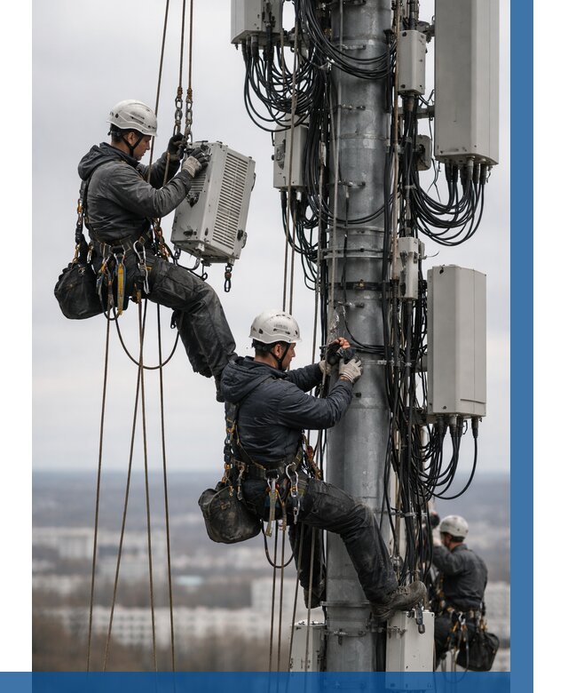 Монтаж оборудования связи на мачте в Биробиджане от 7604 р. | ВЫСОТНИК-Брб