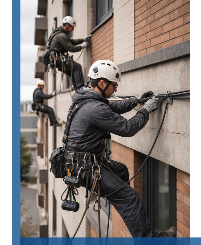 Крепление кабеля на фасаде монтаж и крепеж в Биробиджане