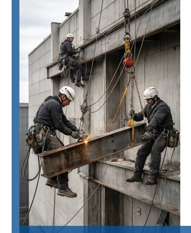 Демонтаж металлоконструкций на высоте в Биробиджане под ключ