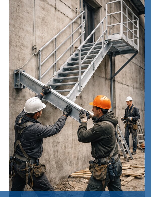 Монтаж металлических лестниц в Биробиджане от 15207 р. | ВЫСОТНИК-Брб