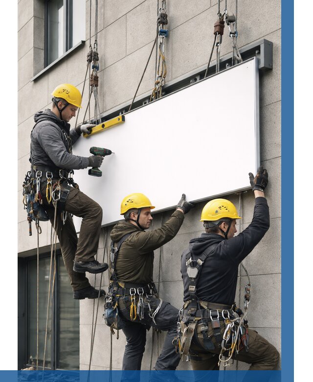 Монтаж рекламной вывески в Биробиджане от 8110 р. | ВЫСОТНИК-Брб