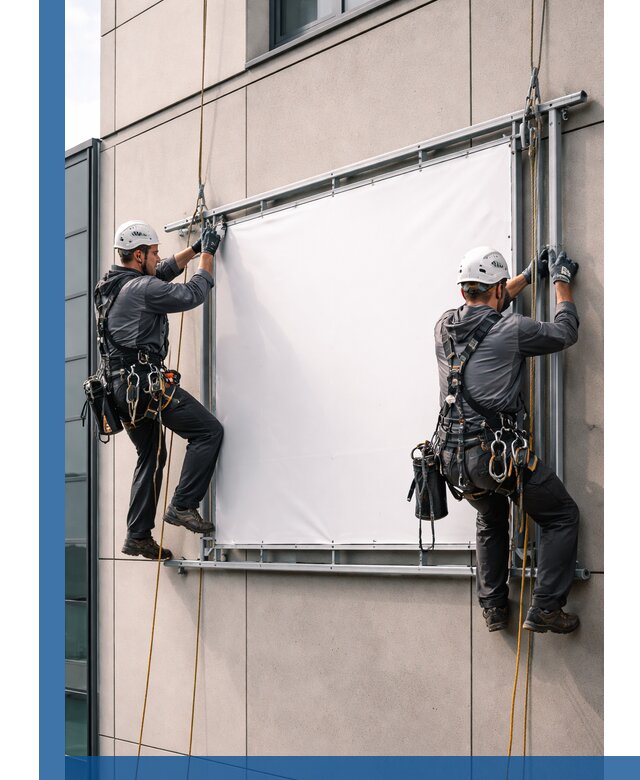 Монтаж наружной рекламной вывески в Биробиджане под ключ