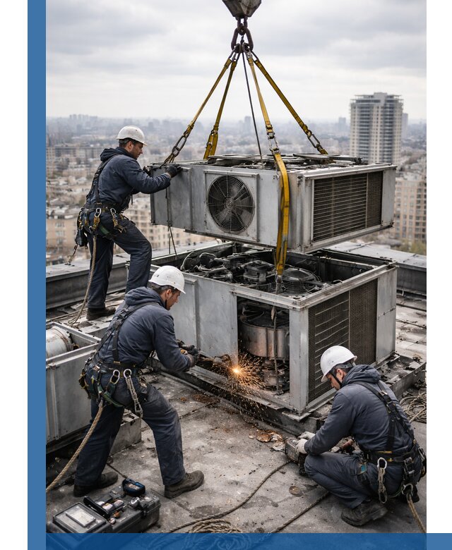 Демонтаж крышной установки в Биробиджане любой сложности