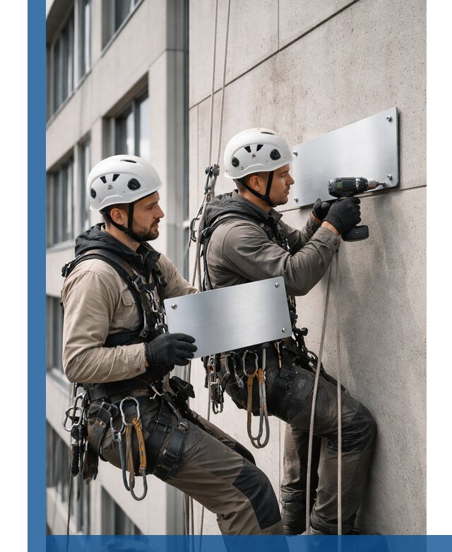 Монтаж табличек и указателей в Биробиджане для зданий и сооружений