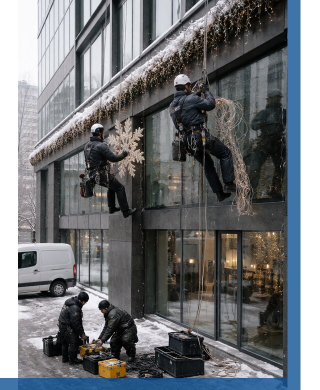 Демонтаж новогоднего оформления в Биробиджане от 5576 р. | ВЫСОТНИК-Брб