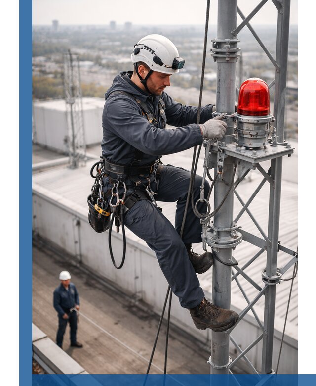 Монтаж заградительных огней и обслуживание объектов в Биробиджане