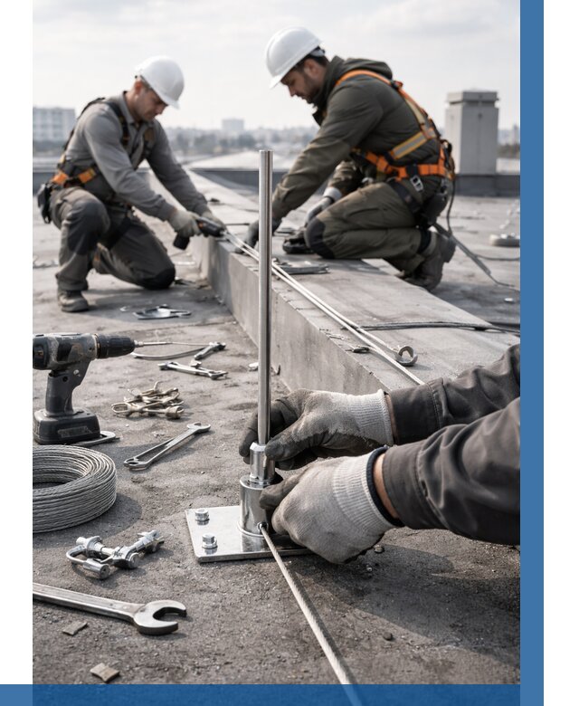 Монтаж молниезащиты на кровле в Биробиджане цена от 25345 р. | ВЫСОТНИК-Брб