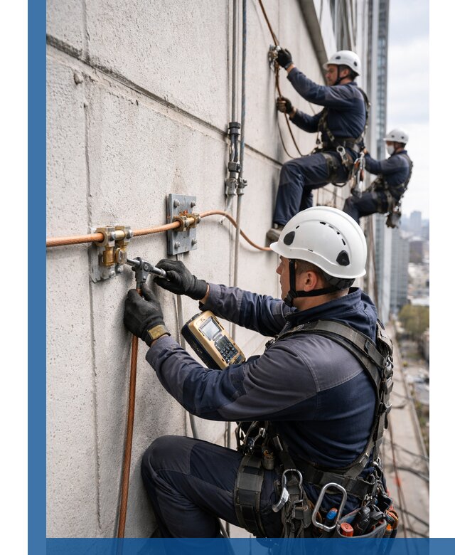 Монтаж системы заземления здания и молниезащиты в Биробиджане