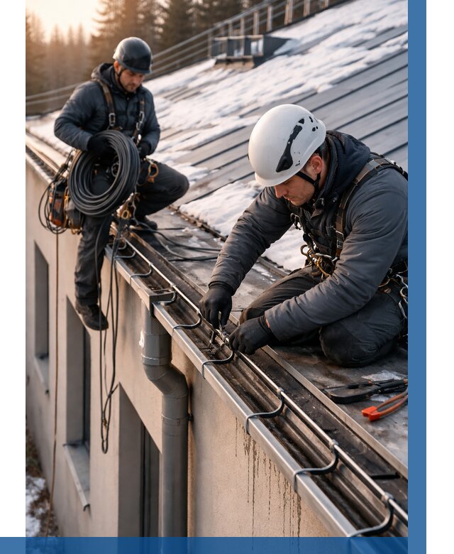 Монтаж греющего кабеля на кровле в Биробиджане от 456 р. | ВЫСОТНИК-Брб