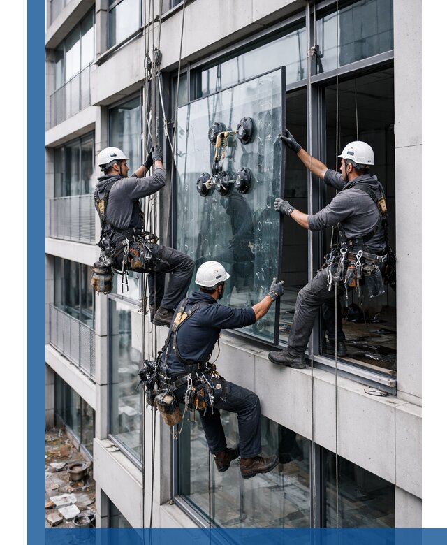 Фасадное остекление и монтаж витражей зданий в Биробиджане под ключ