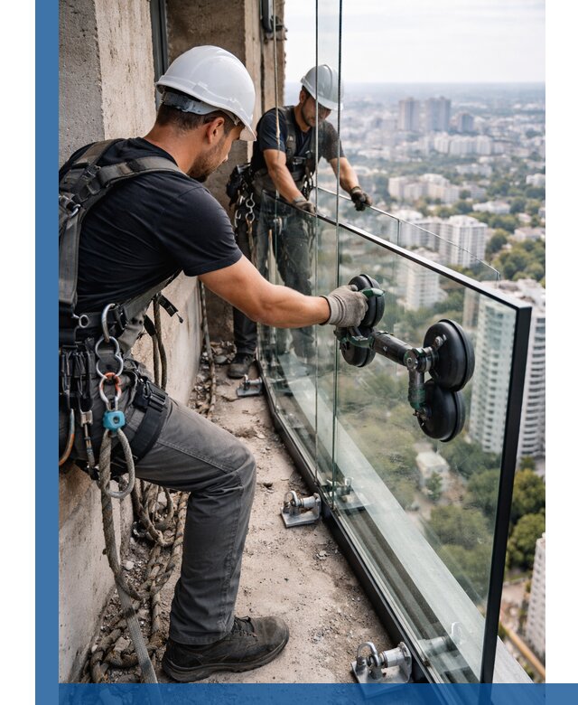 Монтаж стеклянных ограждений под ключ с гарантией в Биробиджане