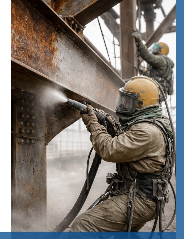 Пескоструйная очистка металлоконструкций в Биробиджане по 608 р.  ВЫСОТНИК-Брб