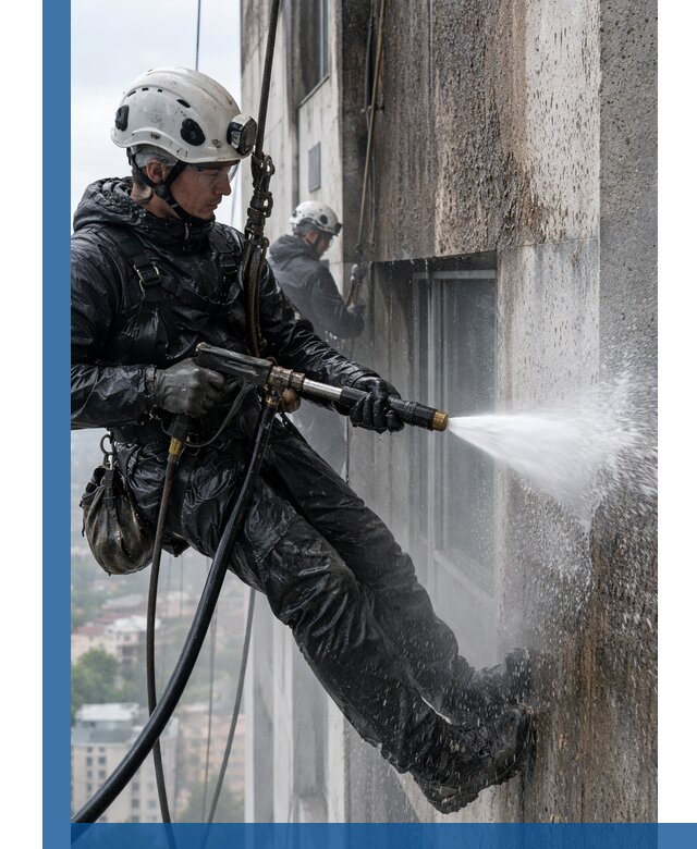 Гидроструйная очистка фасадов и конструкций в Биробиджане