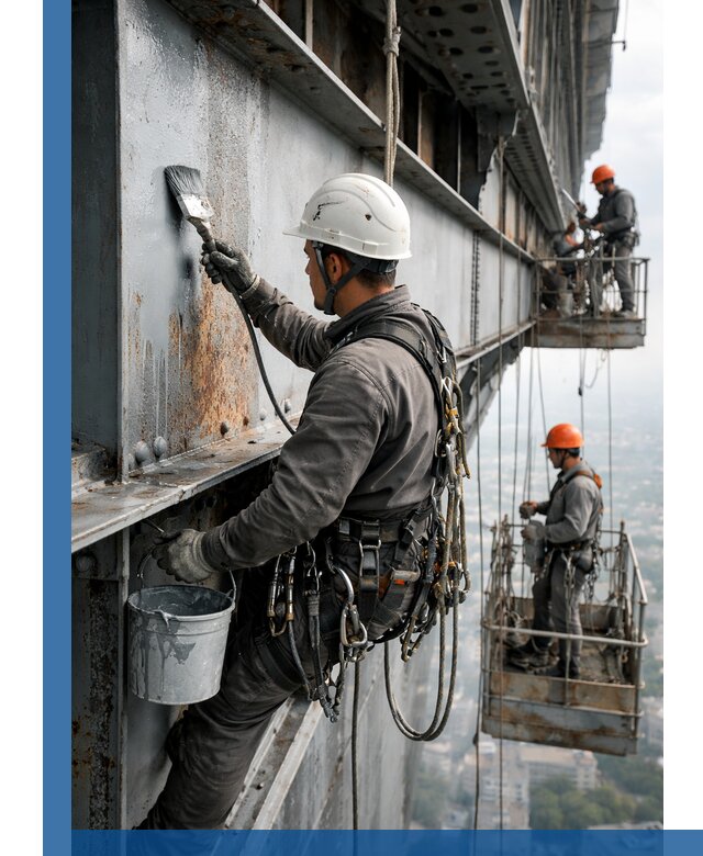 Покраска металлоконструкций на высоте в Биробиджане профессионально