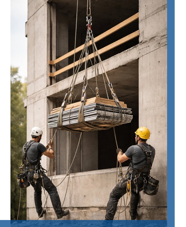 Подъем материала на этаж веревками в Биробиджане от 1521 р. | ВЫСОТНИК-Брб