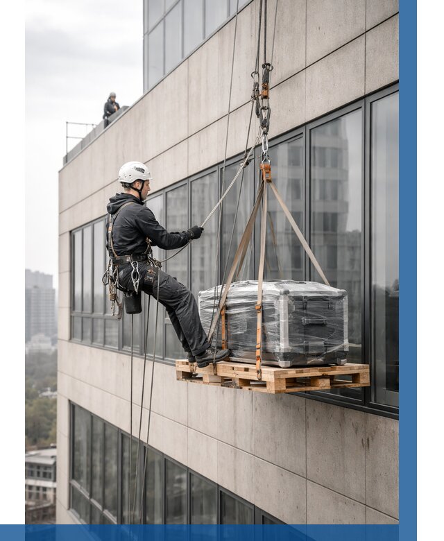 Спуск груза по фасаду в Биробиджане от 3548 р. | ВЫСОТНИК-Брб