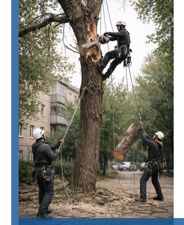 Срочное удаление аварийных деревьев в Биробиджане с гарантией безопасности