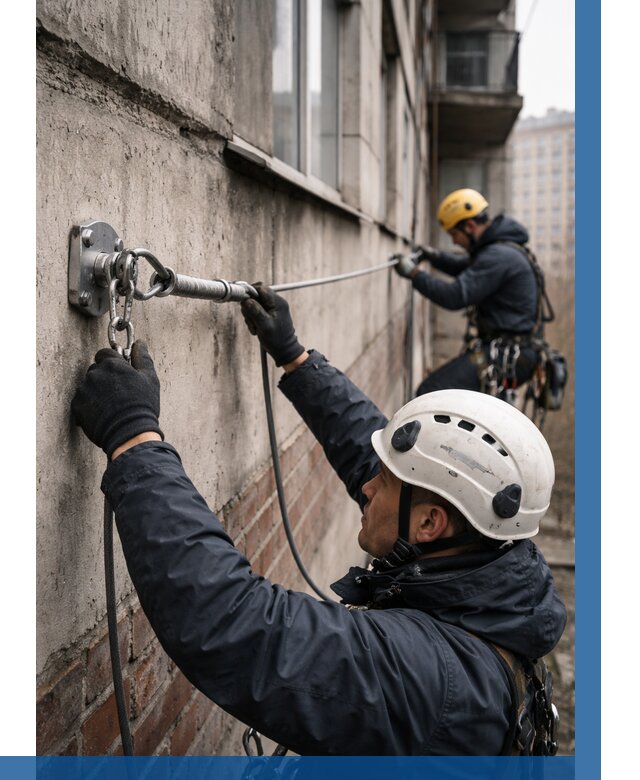 Монтаж анкерных линий в Биробиджане от 3041 р. | ВЫСОТНИК-Брб