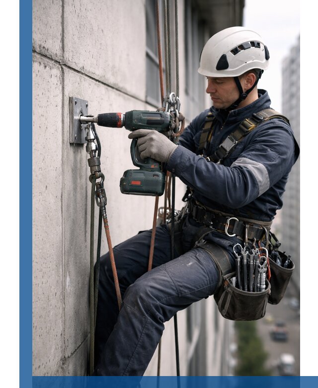 Установка анкерных точек для высотных работ в Биробиджане