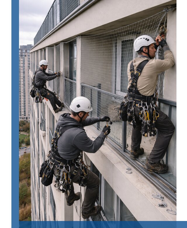 Профессиональный монтаж защитной сетки от птиц в Биробиджане